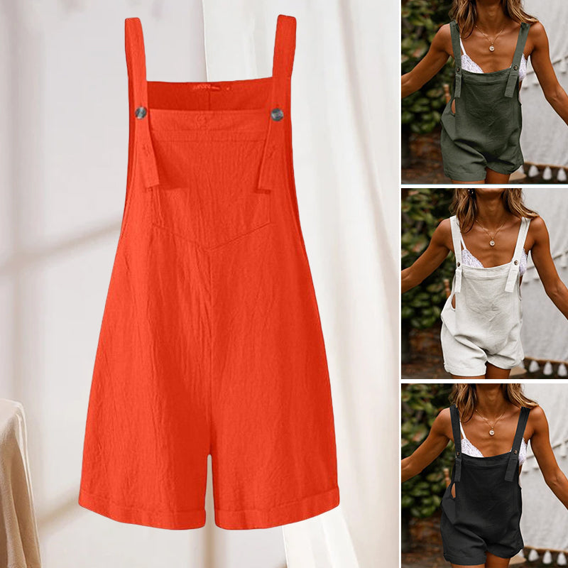 Button Casual Bib Pants