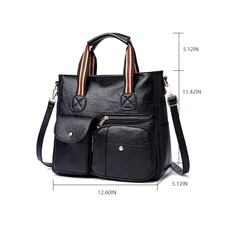 Multi-pocket fashion PU travel bag