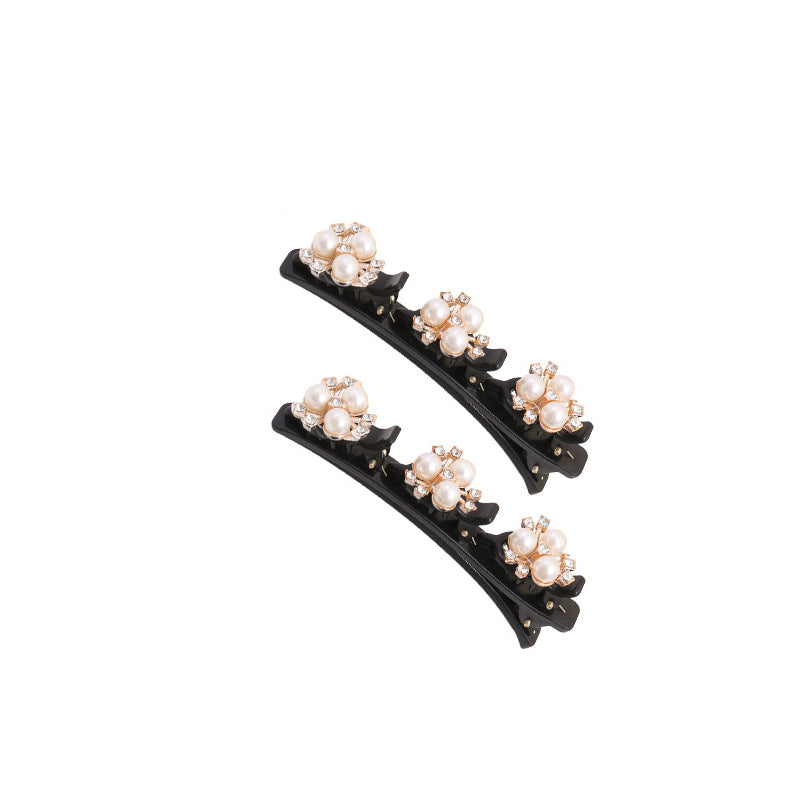 Sparkling Crystal Stone Braided Hair Clips