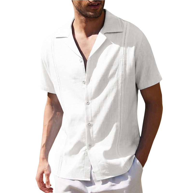 Men Linen Short Sleeve Shirt
