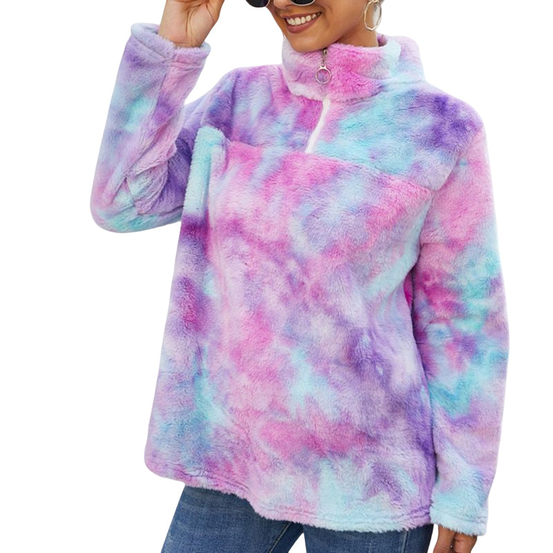 Rainbow Gradient Plush Jacket