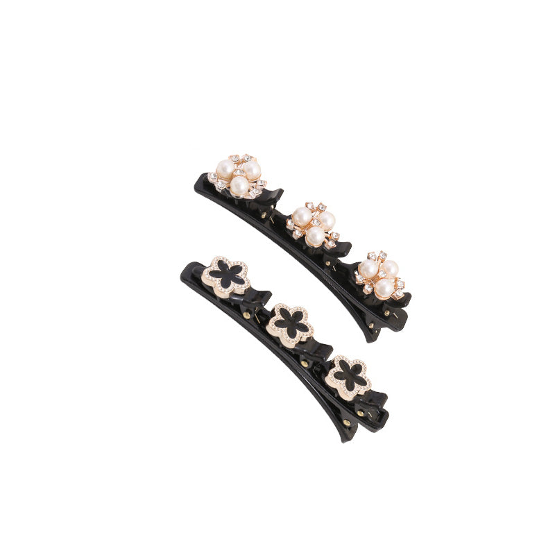 Sparkling Crystal Stone Braided Hair Clips