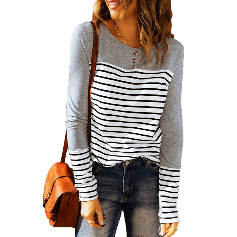 Striped Loose Long Sleeve T-Shirt