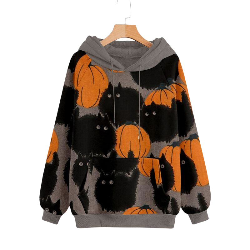 Pumpkin Print Long Sleeve Sweatshirt