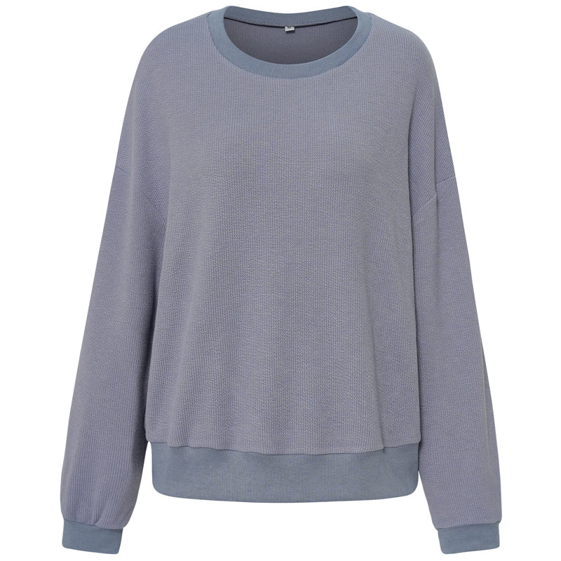 Solid Color Crew Neck Sweater