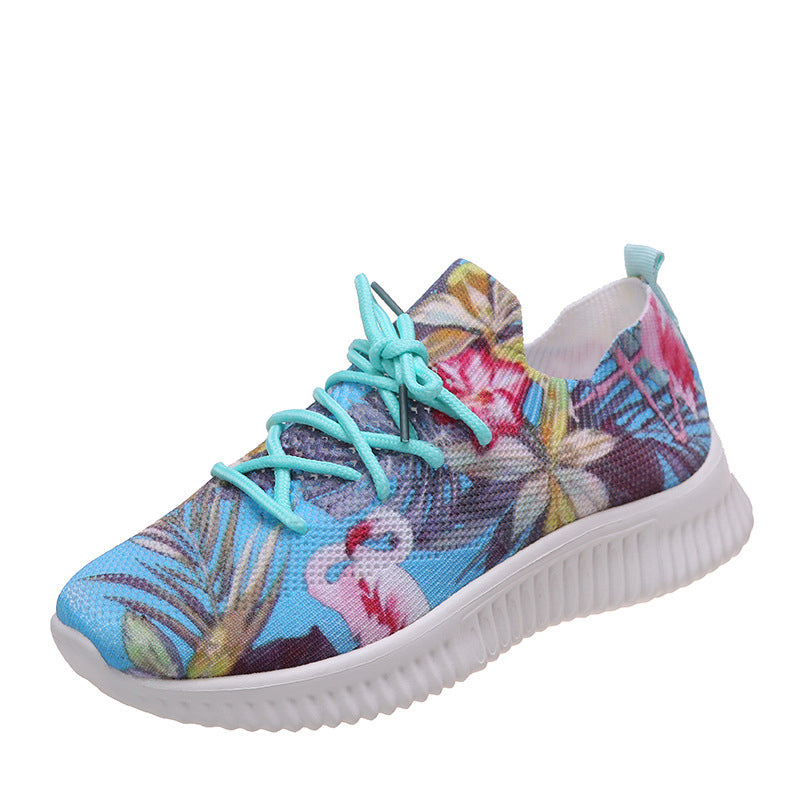 Printed Lace-Up Sneakers