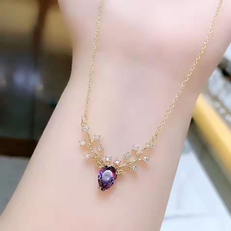 Glitter Deer Titanium Necklace