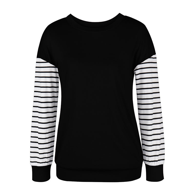 Solid Color Round Neck Long Sleeve T-Shirt
