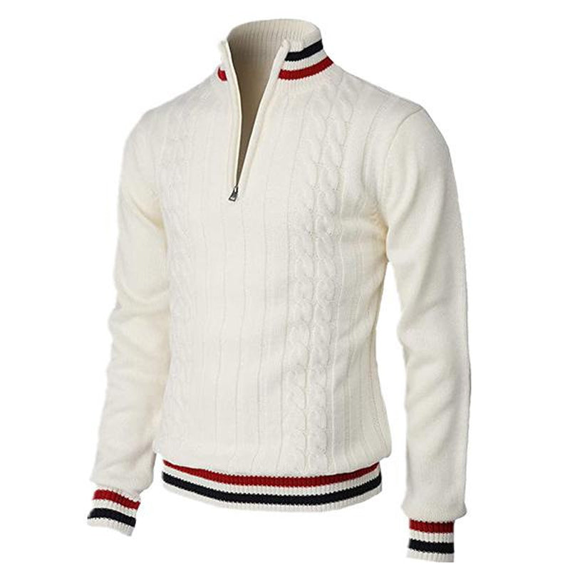 Color Block Turtleneck With Zip Closure