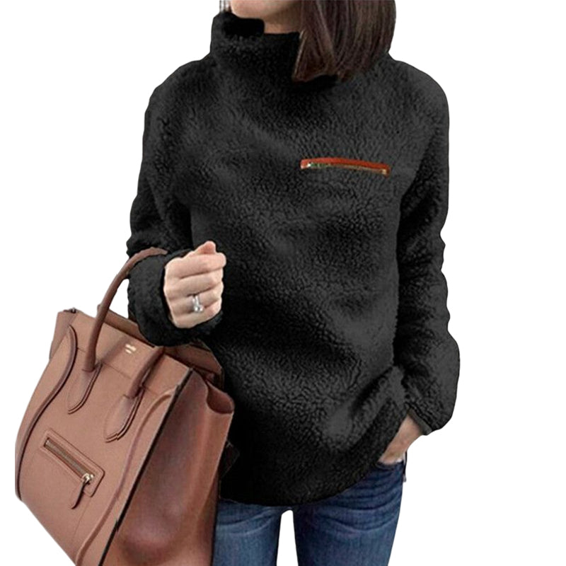Zip Turtleneck Thermal Sweater