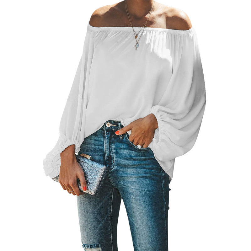 Women's Blouse Patchwork Cold Shoulder
