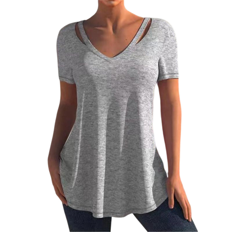 Casual Solid Color Short Sleeve T-Shirt