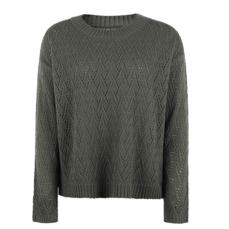 Crew Neck Cutout Sweater