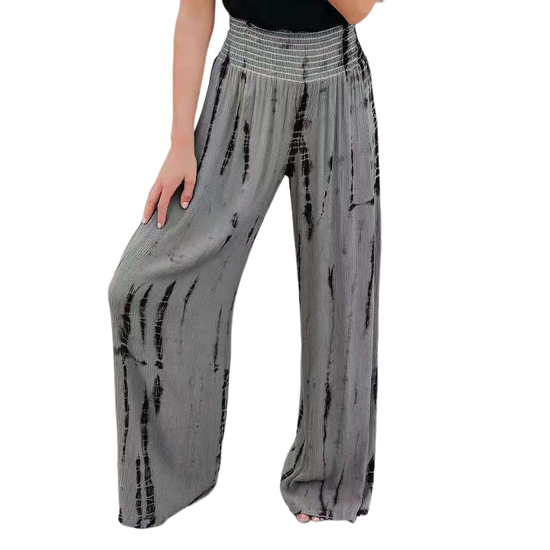 Elasticated High Waist Pocket Wide Leg Pants