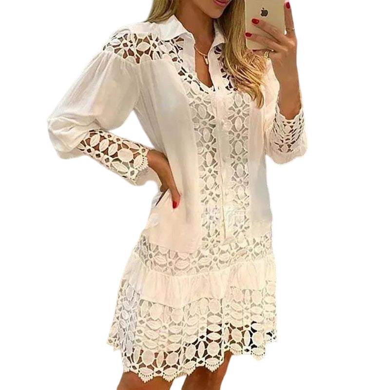 Women's Shirt Knee Length Dress