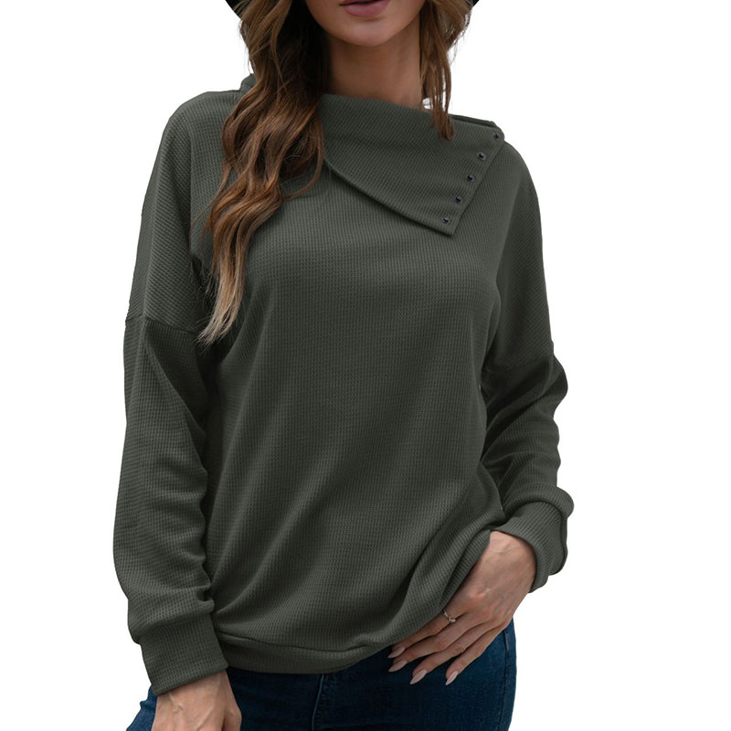 Side Lapel Pullover Knit Top