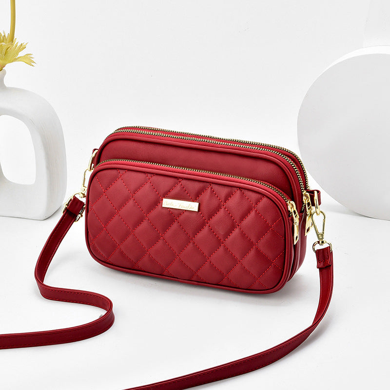 Triple Zip Crossbody Bag