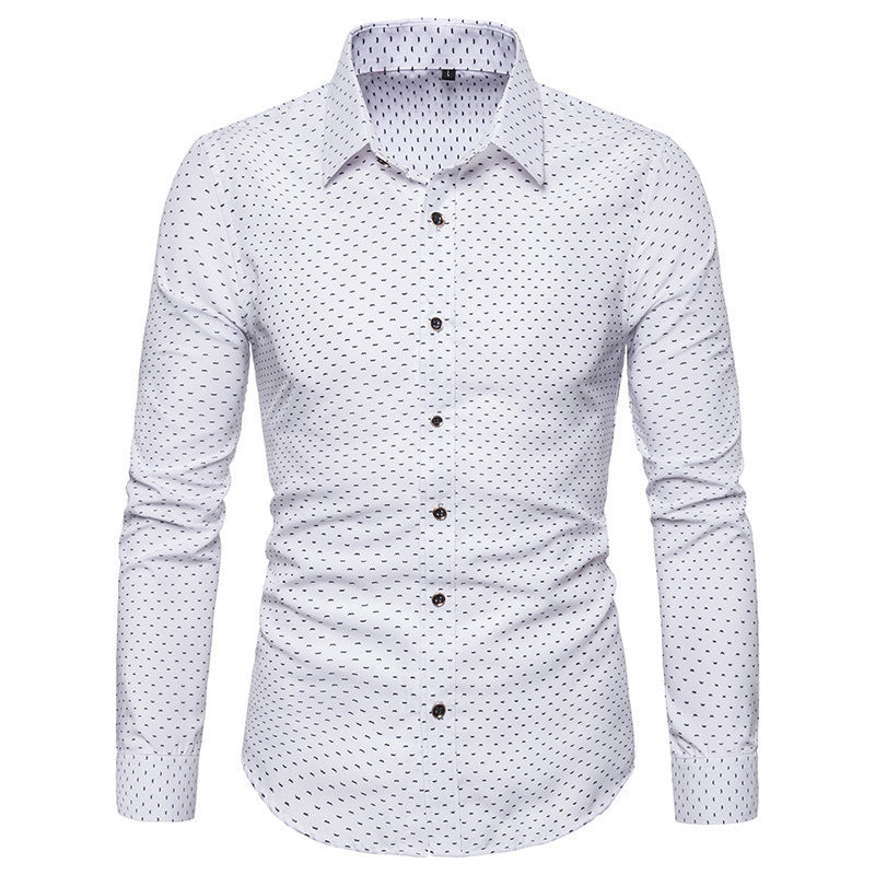 Men's Slim Floral Long Sleeve Shirt