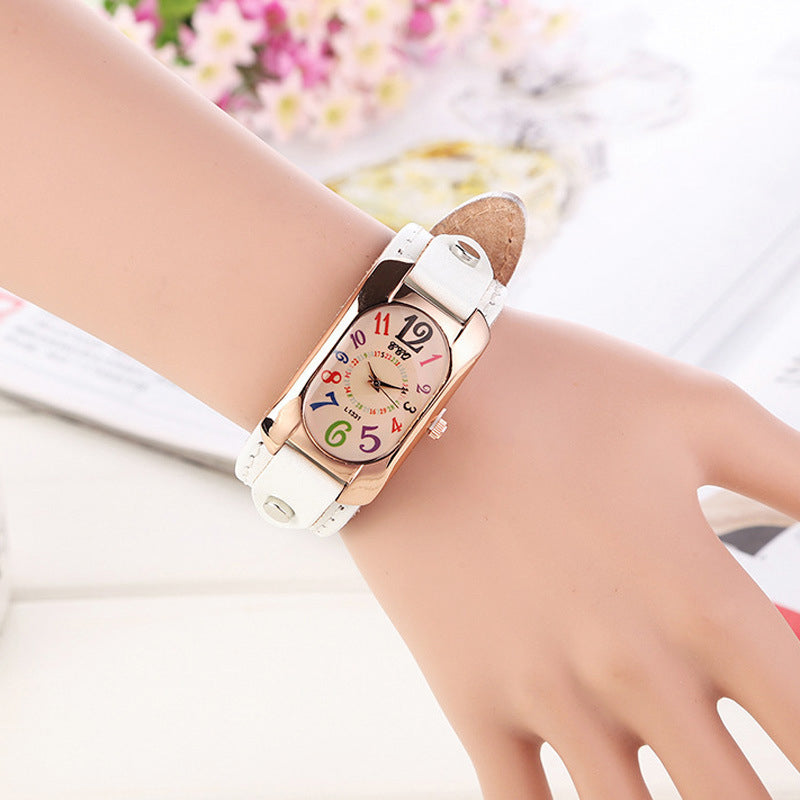 Vintage Leather Quartz Stone Women's Watch