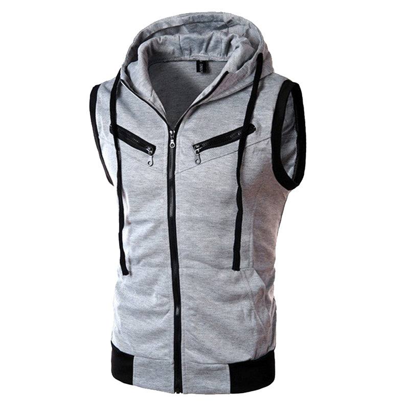 Men's Sleeveless Slim Fit Hoodie Vest