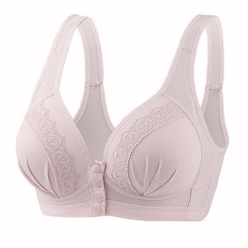 Front Button Breathable Skin-Friendly Cotton Bra