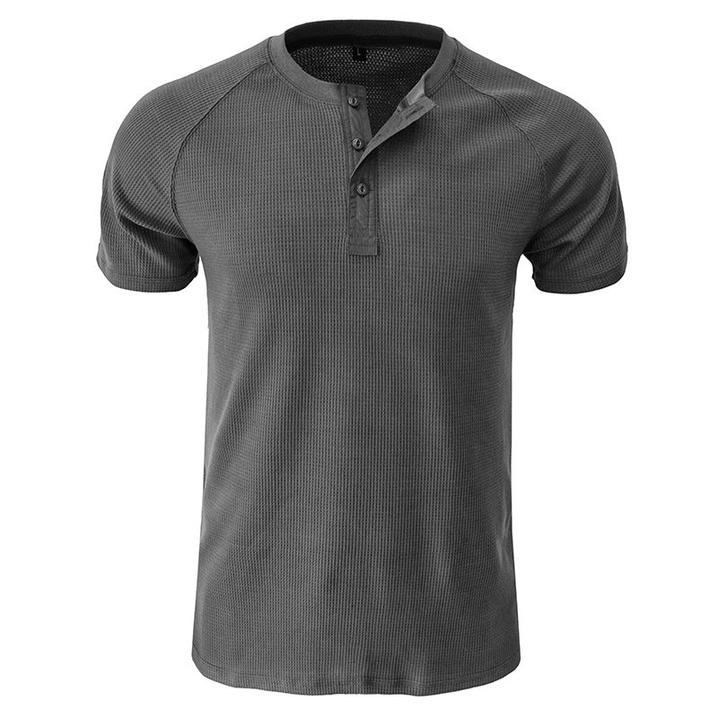 Plain Henley Short Sleeve T-Shirt