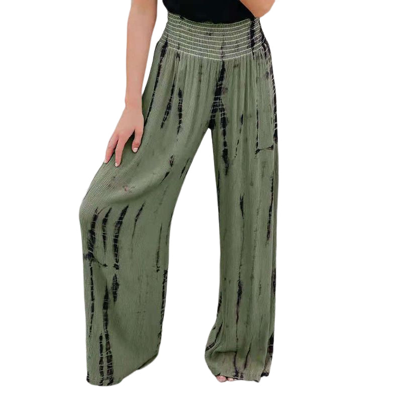 Elasticated High Waist Pocket Wide Leg Pants