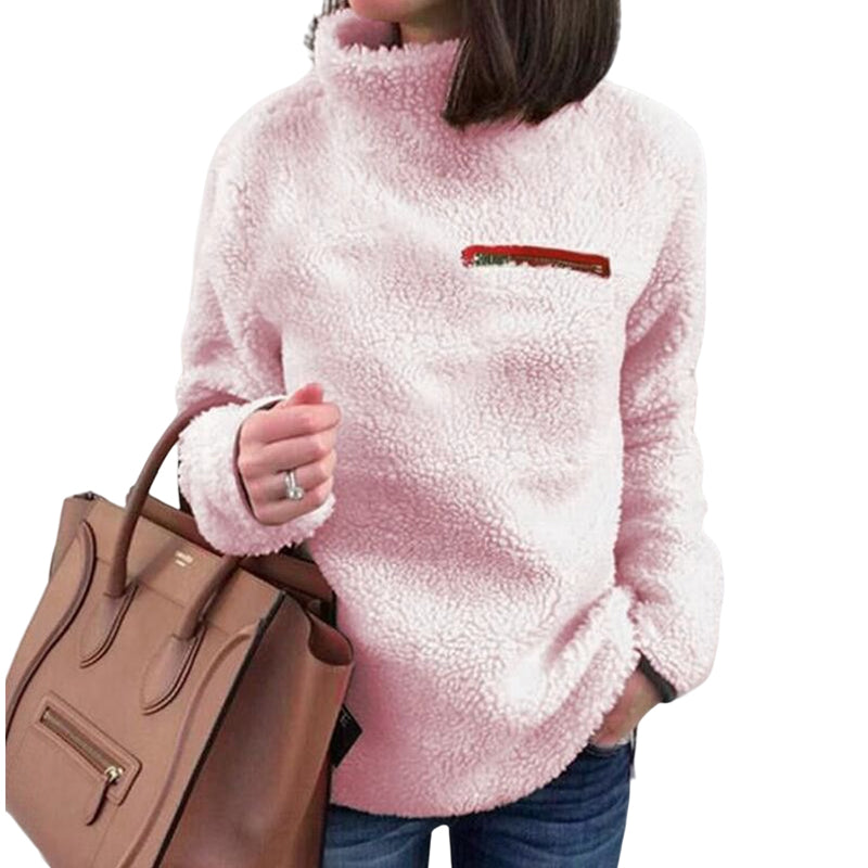 Zip Turtleneck Thermal Sweater