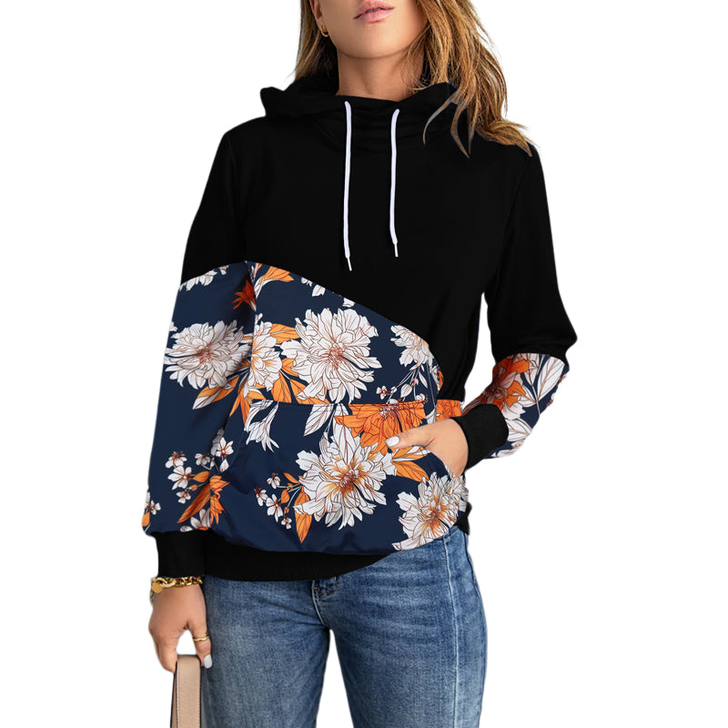 High Neck Fashion Hooded Long Sleeve Sweatshirt