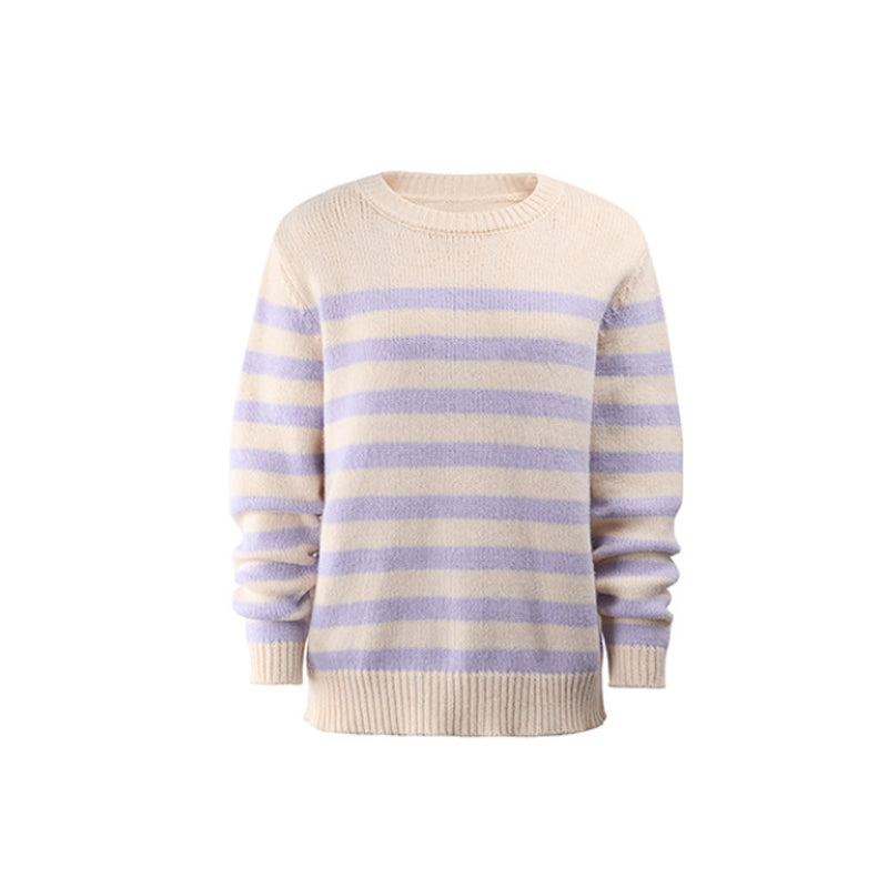 Striped Crewneck Pullover Sweater