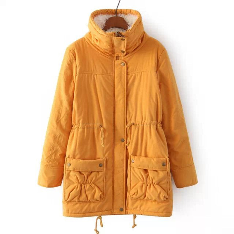 Peach Skin Velvet Thick Warm Padded Coat