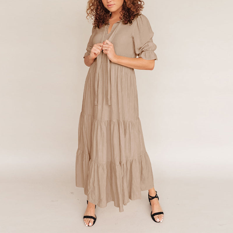 Ruffled Pleated Loose Dress