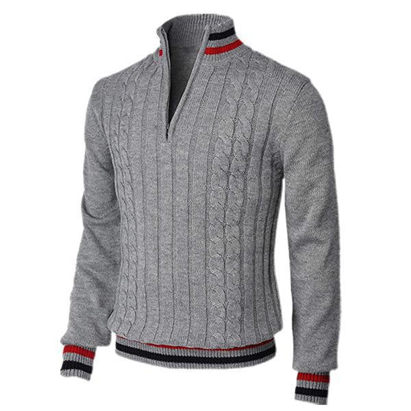 Color Block Turtleneck With Zip Closure