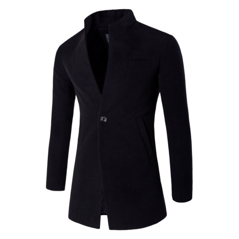 Men's Solid Color One Button Coat