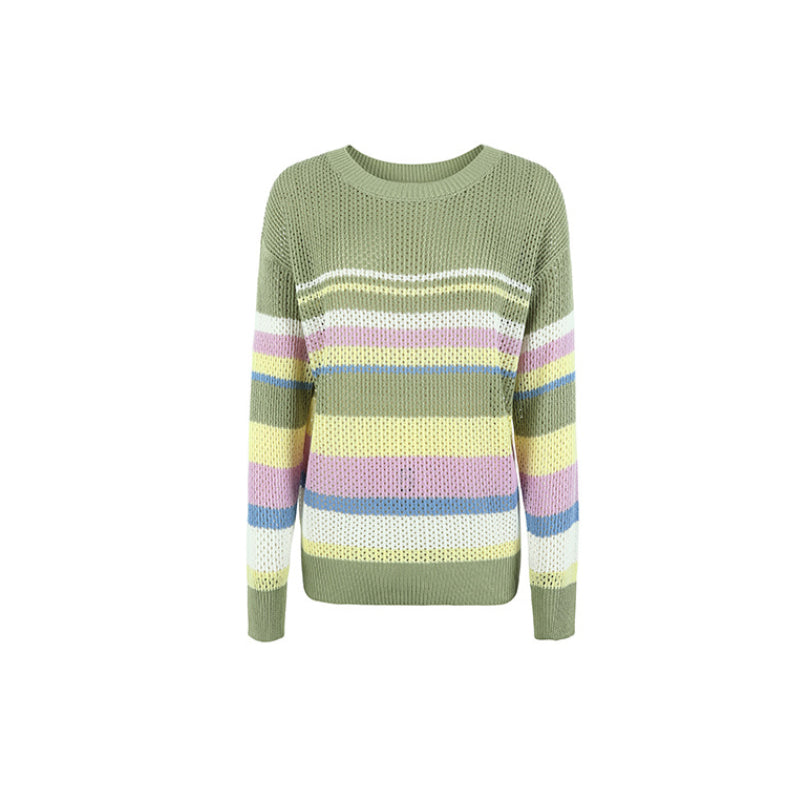 Striped Colorblock Knit Sweater
