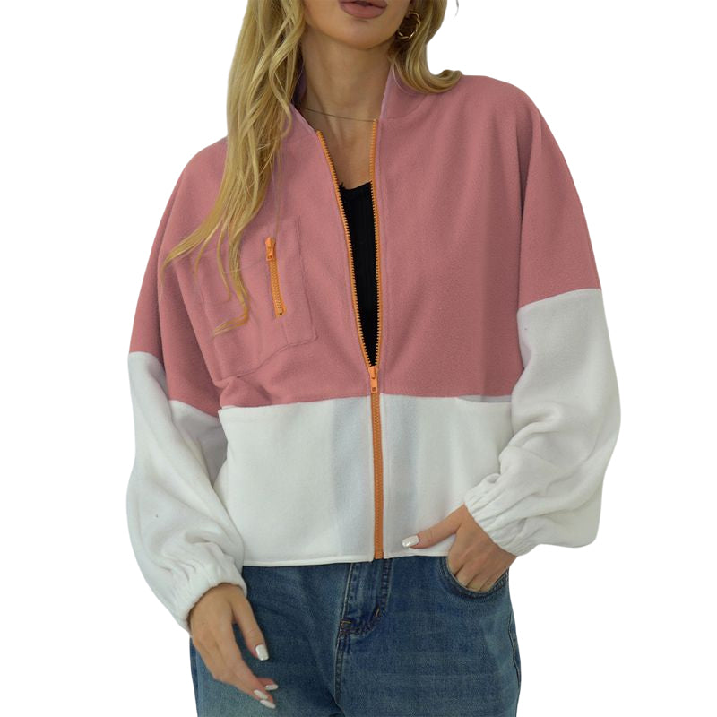 Multicolor Panel Fleece Jacket