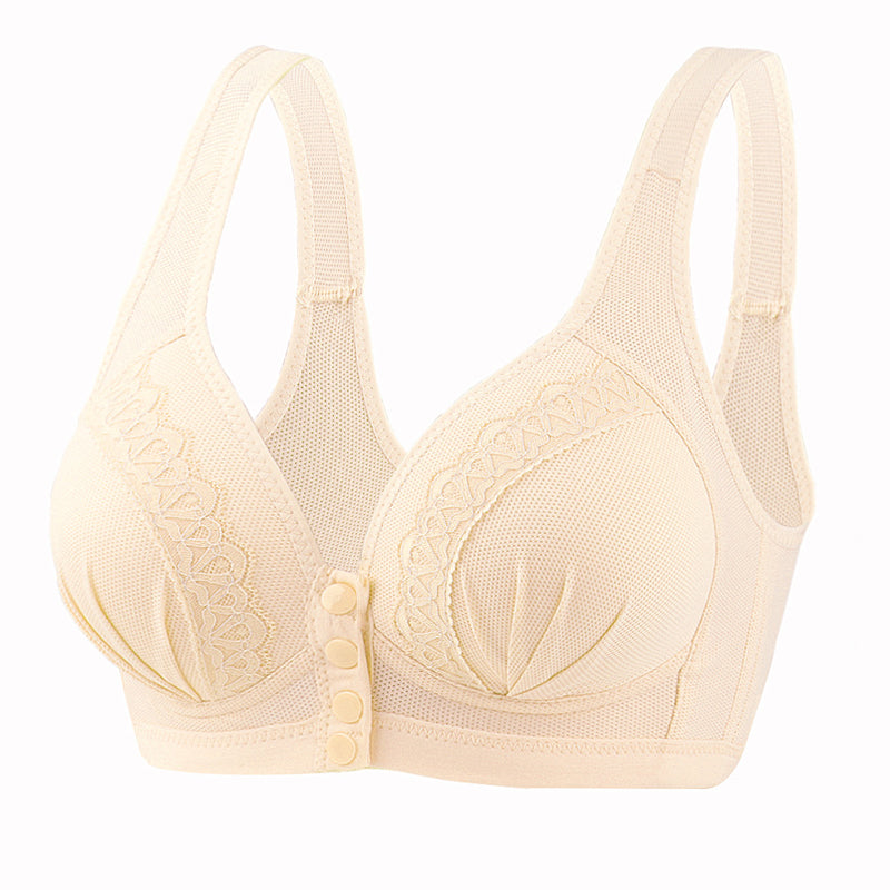 Front Button Breathable Skin-Friendly Cotton Bra