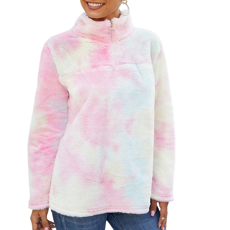 Rainbow Gradient Plush Jacket