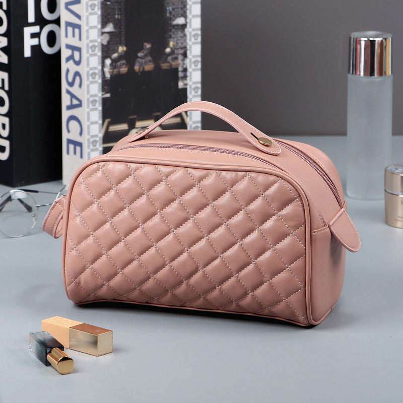 Quilted Plaid Cosmetic Bag