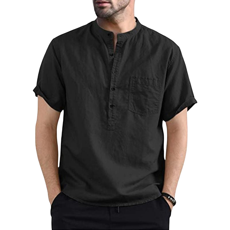 Men Cotton Button Shirt with Pocket