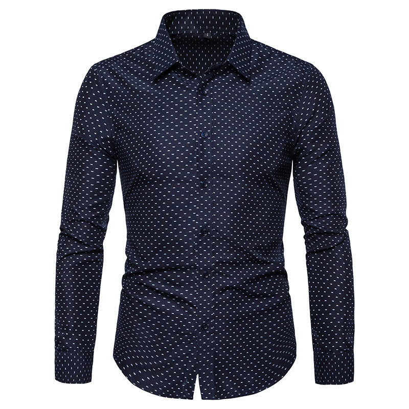 Men's Slim Floral Long Sleeve Shirt
