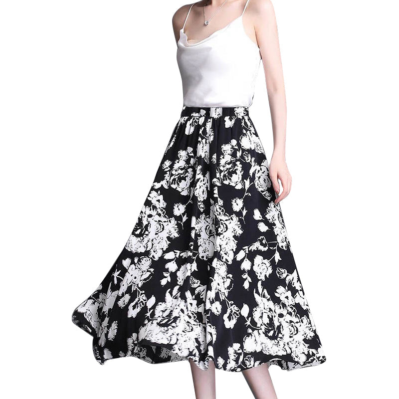 Simple Stretch Fitted A-Line Midi Skirt