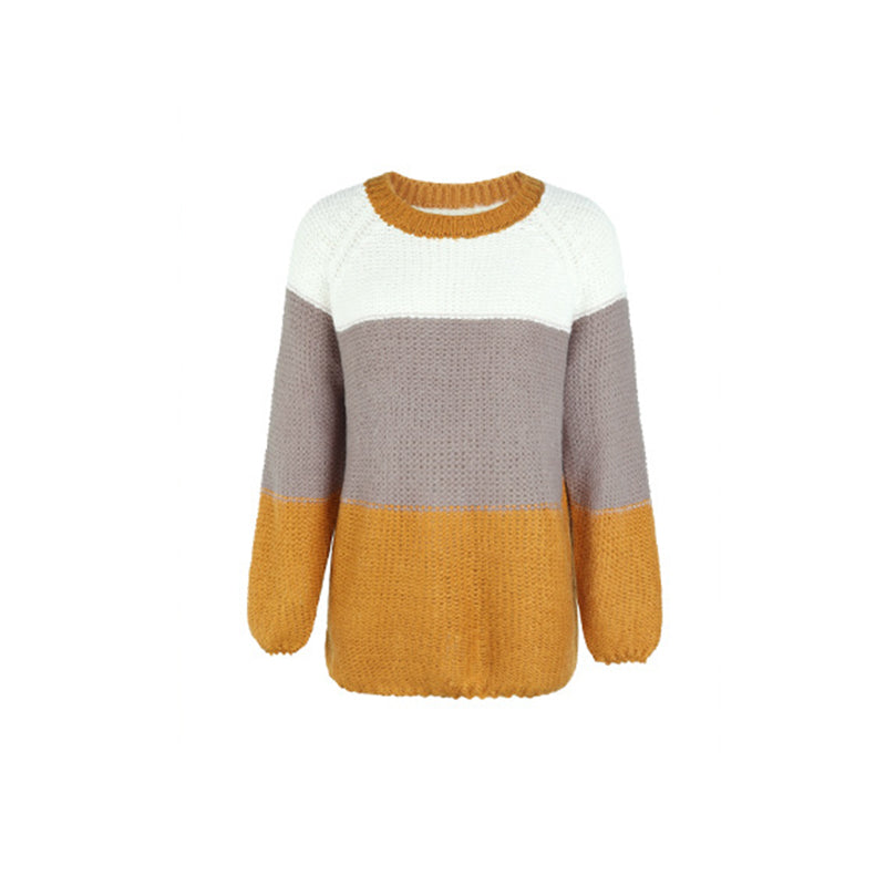 Striped Panel Contrast Knit Sweater