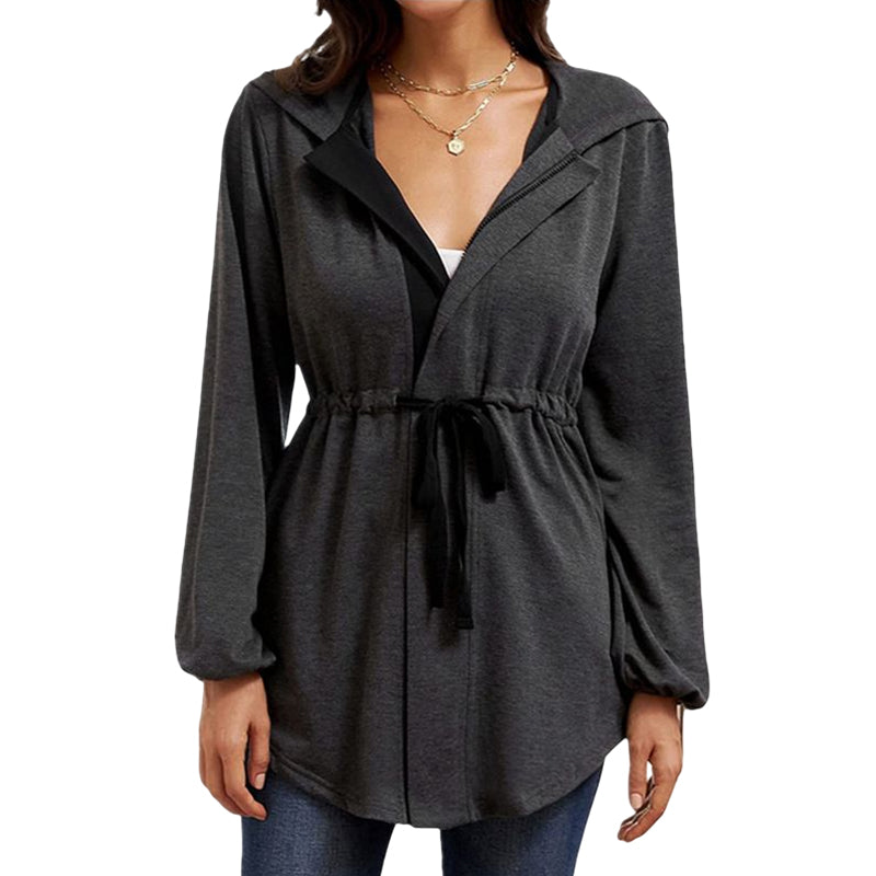 Belted Balloon Sleeve Jacket