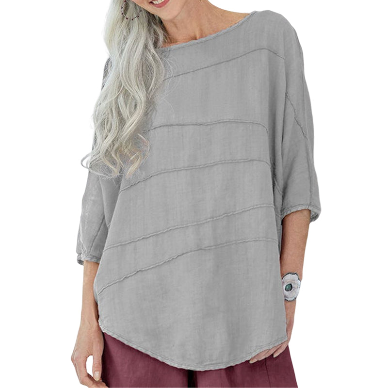 Striped Dolman Sleeve Casual Cotton Top