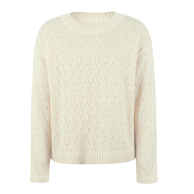 Crew Neck Cutout Sweater