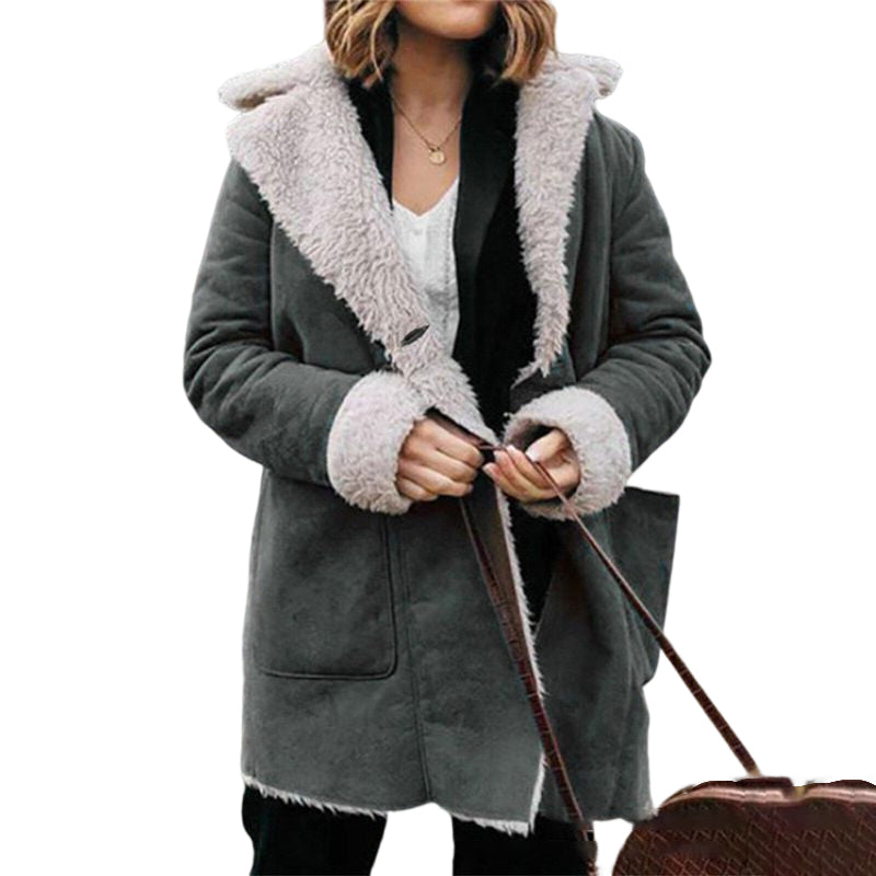 Lapel Thick Plush Jacket