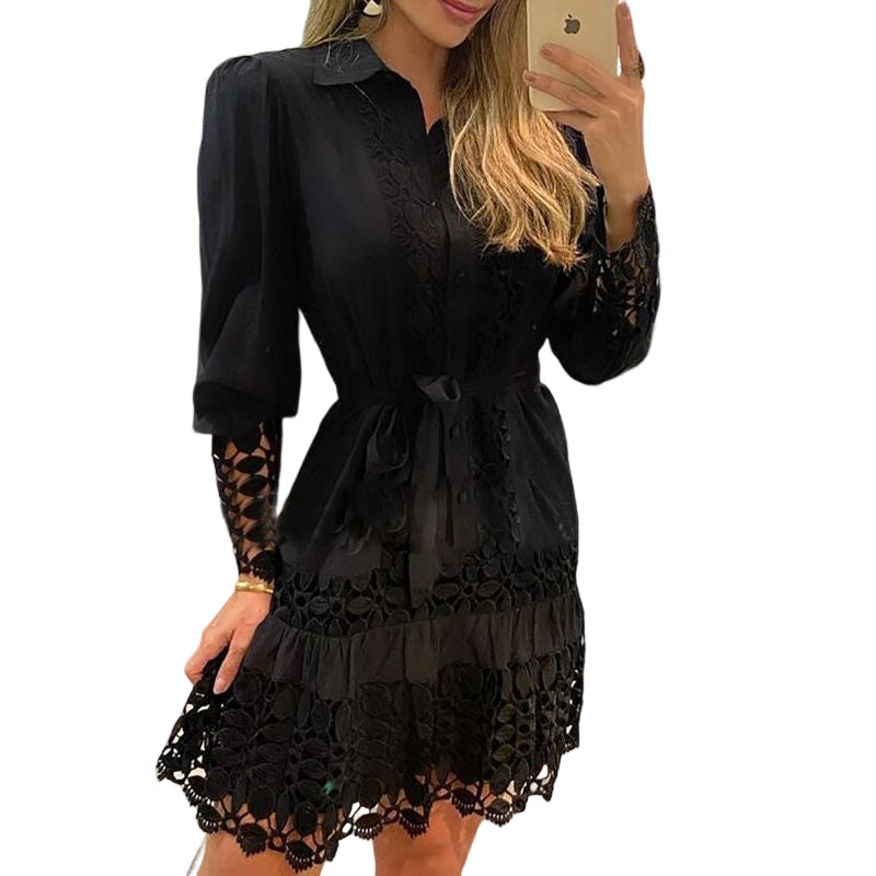 Women's Shirt Knee Length Dress
