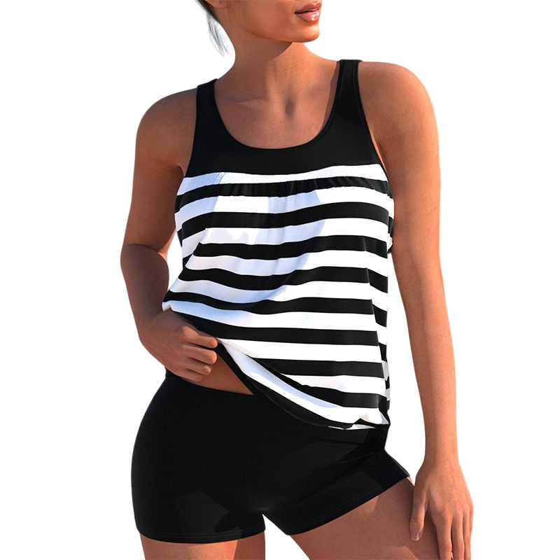 Striped Print Swimsuit