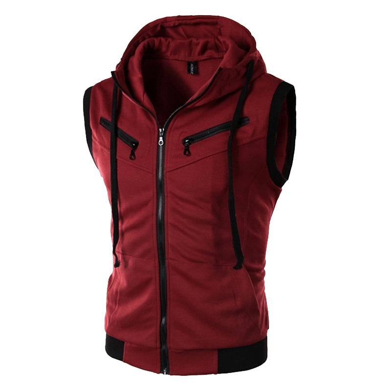 Men's Sleeveless Slim Fit Hoodie Vest